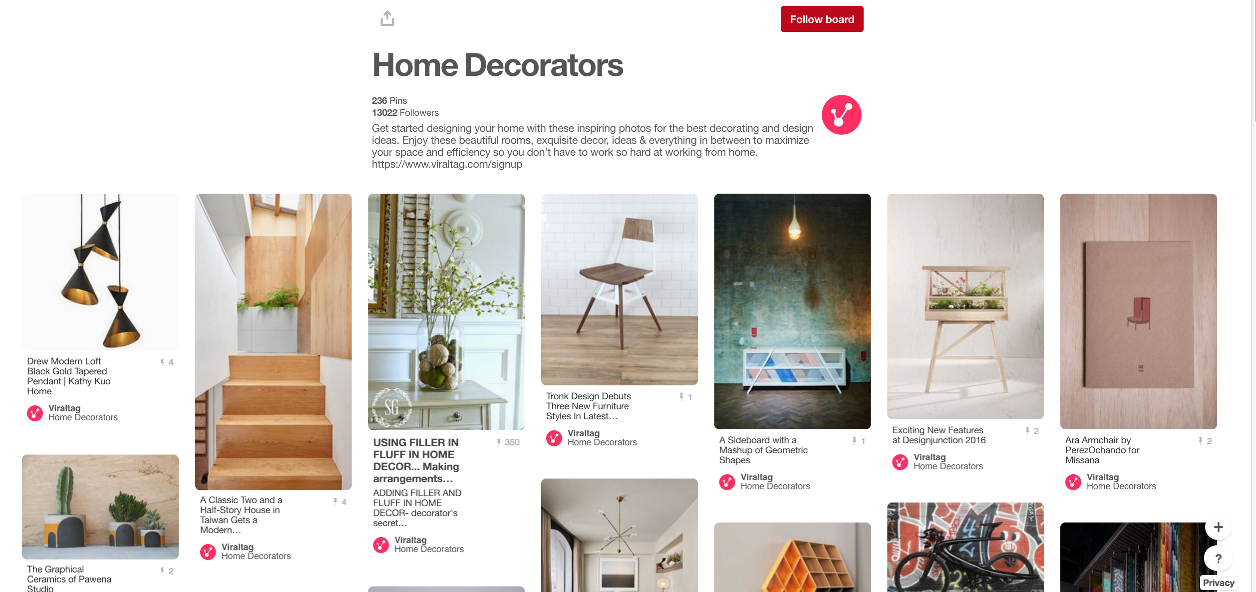 Viraltag's 'Home Decor' board