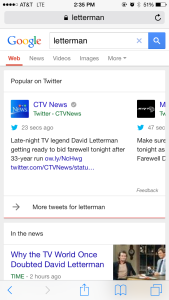 Letterman on Google