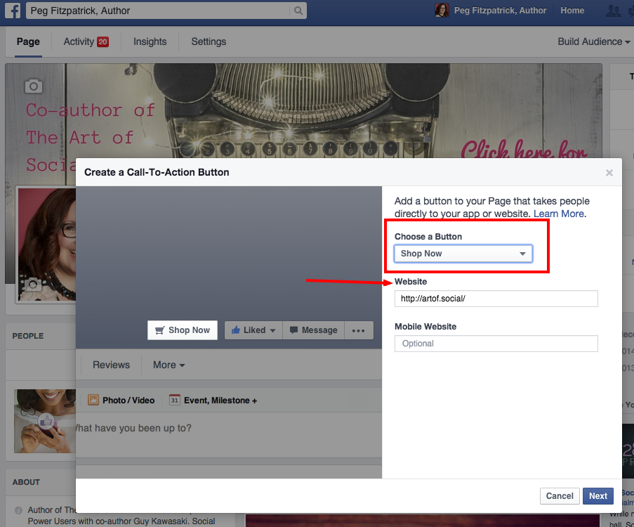 CTA on Facebook
